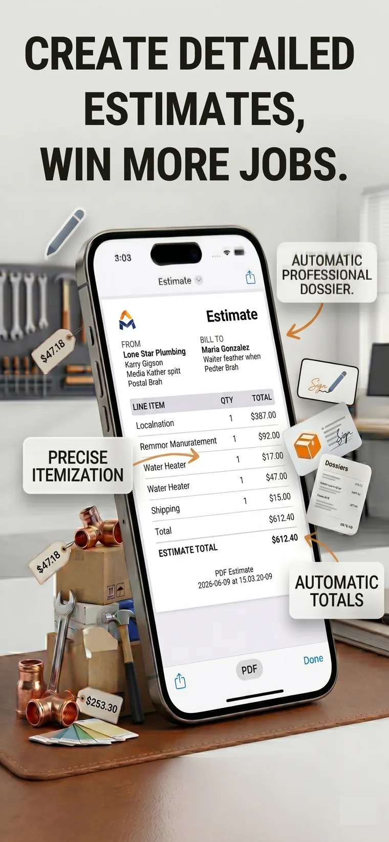 Create detailed estimates and win more jobs