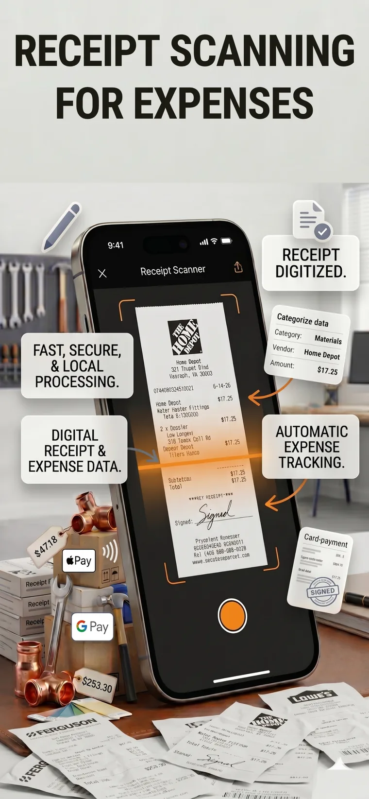 Receipt scanning for expenses
